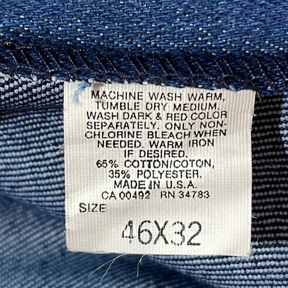 LEE VINTAGE COMFORT STRETCH BLUE JEANS 46x32 MADE IN USA NEW - Picture 7 of 11